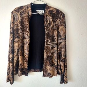 Ronni Nicole Women's Vintage Black and Brown/Gold Sparkly Bling Dressy Jacket